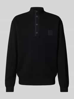 BOSS Green Gebreide pullover met labelpatch model 'Drop Needle'