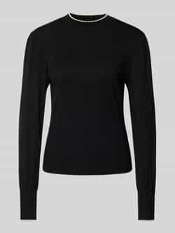 Zero Regular fit gebreide pullover van viscosemix met opstaande kraag