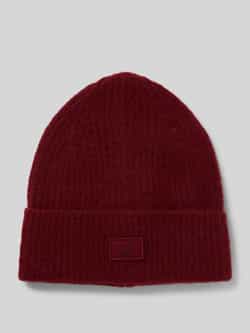 Jake*s Casual Beanie met brede omslag en motiefstitching