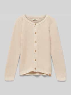 LIL' ATELIER MINI gebreid vest NMNEMLEN beige Katoen Ronde hals 122 128