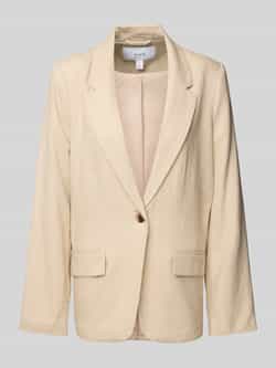 Vila Regular fit blazer van een mix van linnen en viscose met klepzakken