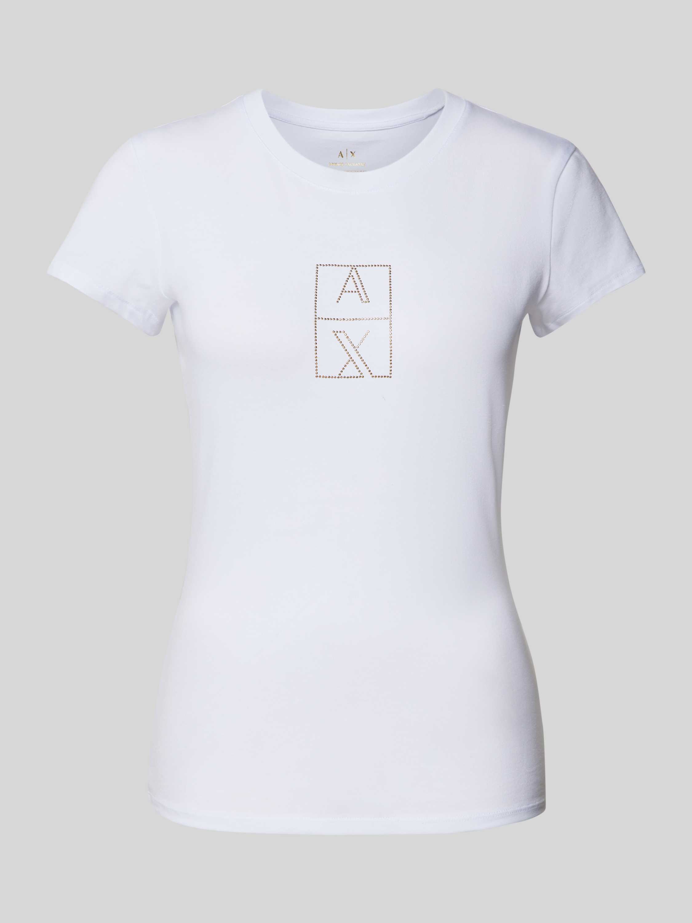 Armani Exchange Witte T-shirt met korte mouwen en logodetail White Dames