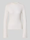 COMMA Slim Fit Bluse in Spitzen-Optik Offwhite