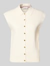 Tommy Hilfiger Relaxed Fit Weste aus Baumwoll-Mix Offwhite
