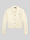 Polo Ralph Lauren Regular Fit Strickjacke aus reiner Baumwolle Offwhite