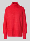 PIECES Regular Fit Rollkragenpullover mit Woll-Anteil Modell 'MALOU' Rot