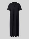 Raffaello Rossi Midikleid mit Strukturmuster und Umlegekragen Modell 'JOSEPHINA' Black