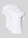 HUGO T-Shirt mit Label-Print im 3er-Pack Weiss
