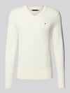 Tommy Hilfiger Regular Fit Pullover aus Baumwoll-Kaschmir-Mix Offwhite
