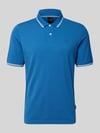 bugatti Slim Fit Poloshirt mit Label-Stitching Jeansblau