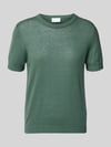 Jake*s Collection Strickshirt aus Leinen-Mix mit Rundhalsausschnitt Mint
