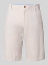 Tom Tailor regular fit linnen short van mix van katoen en linnen Beige gemêleerd