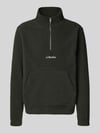JACK & JONES Regular fit schipperstrui met kangoeroezak model 'SOHO HALFZIP FLEECE' Olijfgroen