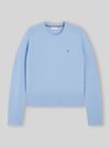Tommy Hilfiger Sweter o kroju slim fit z czystej wełny Jasnoniebieski