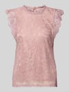 PIECES Shaped Fit Blusentop mit Spitzenbesatz Modell 'OLLINE' Altrosa