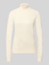 ICHI Slim Fit gebreide pullover van viscosemix model 'IHLULS' Offwhite