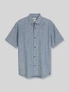 Tom Tailor Denim Relaxed Fit Freizeithemd aus Leinen-Baumwoll-Mix Marine Melange