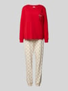LASCANA Pyjama aus reiner Baumwolle mit Brusttasche Modell 'X-Mas' Beige