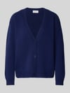 Fynch-Hatton Relaxed Fit Cardigan aus reiner Wolle in Strick-Optik Marine