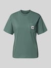 Carhartt Work In Progress T-shirt z kieszenią na piersi i detalem z logo Limonkowy