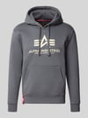 Alpha Industries Regular Fit Hoodie aus Baumwoll-Mix mit Logo-Print Dunkelgrau
