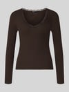 ONLY Slim Fit Langarmshirt aus Baumwoll-Mix Modell 'SARA SHARAI' Schoko