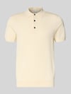 Profuomo Slim fit poloshirt van lyocellmix met zijde aandeel Offwhite