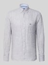 Fynch-Hatton Slim Fit Leinenhemd mit Button-Down-Kragen Oliv