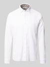 FIL NOIR Regular Fit Business-Hemd aus Leinen-Baumwoll-Mix Modell 'ROMA' Weiss