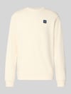 Scotch & Soda sweatshirt met labelbadge en ronde hals Zand