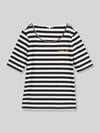 Tom Tailor Regular Fit T-Shirt aus Baumwoll-Mix mit Stickerei Black
