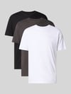 Tom Tailor T-Shirt mit Logo-Schriftzug im 3er-Pack Taupe