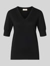 FREE/QUENT Strickshirt mit V-Ausschnitt Modell 'Katie' Black