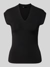 MANGO Stricktop mit V-Ausschnitt Modell 'CANELONS' Black