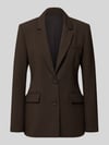 Selected Regular Fit Longblazer aus Viskose-Mix Modell 'RITA' Dunkelbraun