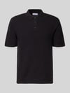 JACK & JONES Regular Fit Poloshirt mit Strukturmuster Modell 'GEORGE' Black