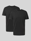 OLYMP Level 5 T-Shirt mit geripptem Rundhalsausschnitt im 2er-Pack Black