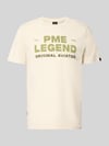 PME Legend T-shirt met ronde hals en labelprint Offwhite