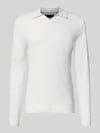 JACK & JONES Premium Regular Fit Poloshirt in Strick-Optik Modell 'Riley' Weiss