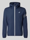 ASICS Regular Fit Jacke mit Logo-Print Modell 'ICON' Dunkelblau