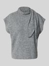 Topshop t-shirt o kroju regular fit z dodatkiem wełny model 'Cassi' Średnioszary