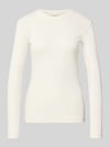 Marc O'Polo Slim Fit Langarmshirt aus Baumwoll-Mix Weiss