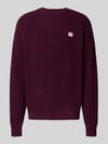 Calvin Klein Jeans Strickpullover mit Strukturmuster und Rundhalsausschnitt Bordeaux