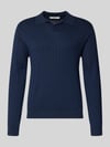 Selected Loose fit poloshirt van zuiver katoen model 'TORINO' Donkerblauw