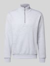 JACK & JONES Regular Fit Sweatshirt mit Troyer-Kragen Modell 'Bradley' Hellgrau Melange