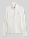 GANT Regular Fit Troyer aus reiner Baumwolle mit Logo-Stitching Ecru
