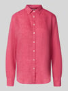 0039 Italy Overhemdblouse van linnen met Kentkraag model 'MIRA' Rood
