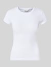 Gina Tricot Skinny Fit T-Shirt aus Baumwoll-Mix Weiss