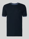 Christian Berg Men T-shirt ze strukturalnym wzorem i okrągłym dekoltem Granatowy