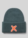UNIO HAMBURG Muts van mix van scheerwol en kasjmier met motiefstitching Petrol